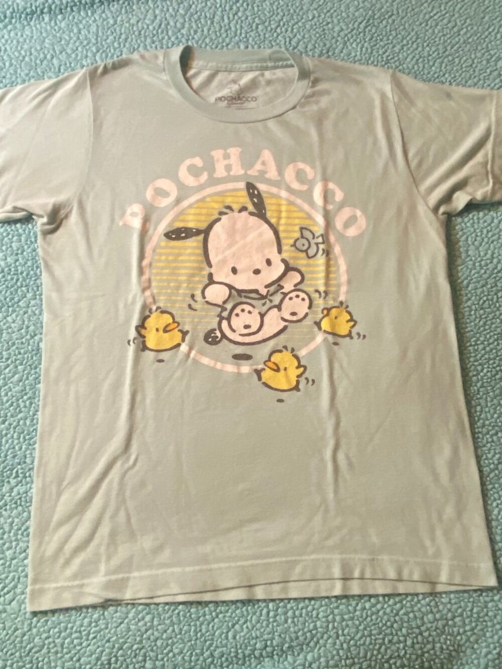 Pochacco Graphic T-Shirt Medium Light Blue Pastel Sanrio Hot Topic unisex